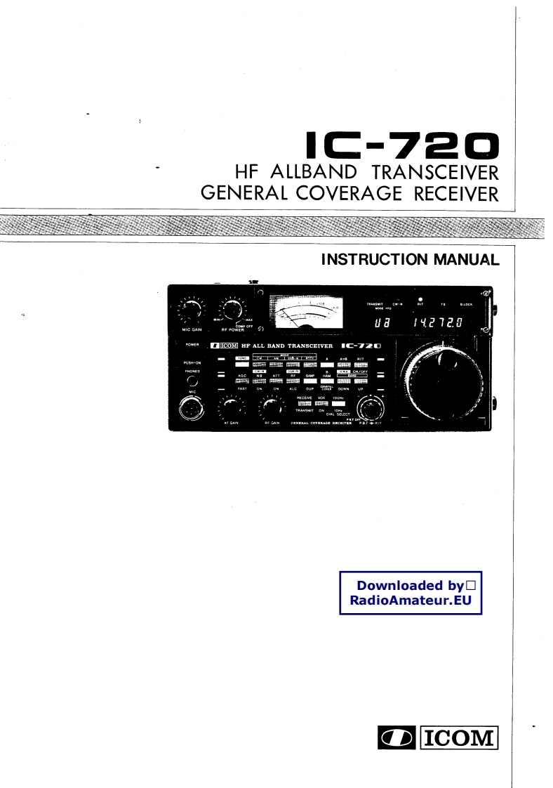 ICOM艾可慕IC-720_user操作说明书手册