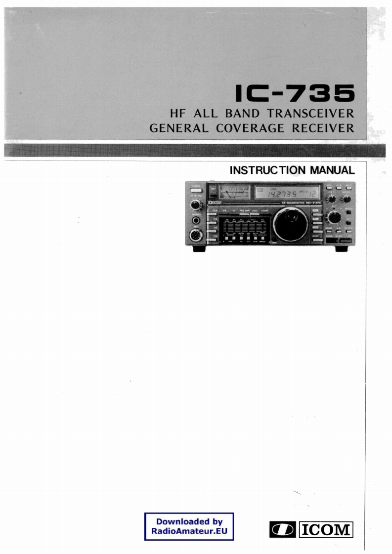 ICOM艾可慕IC-735_user操作说明书手册
