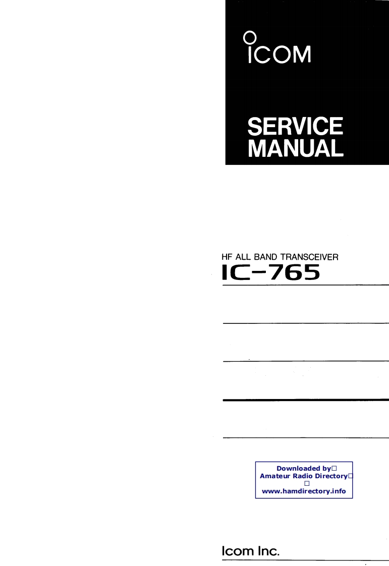 ICOM艾可慕IC-765_serv维修手册含电器原理图_IW1CKR