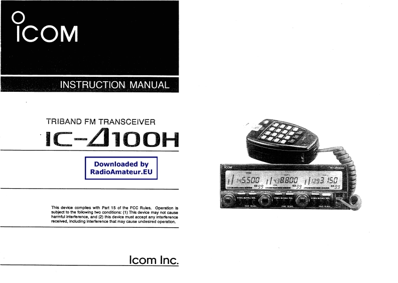 ICOM艾可慕IC-Delta100H_user操作说明书手册
