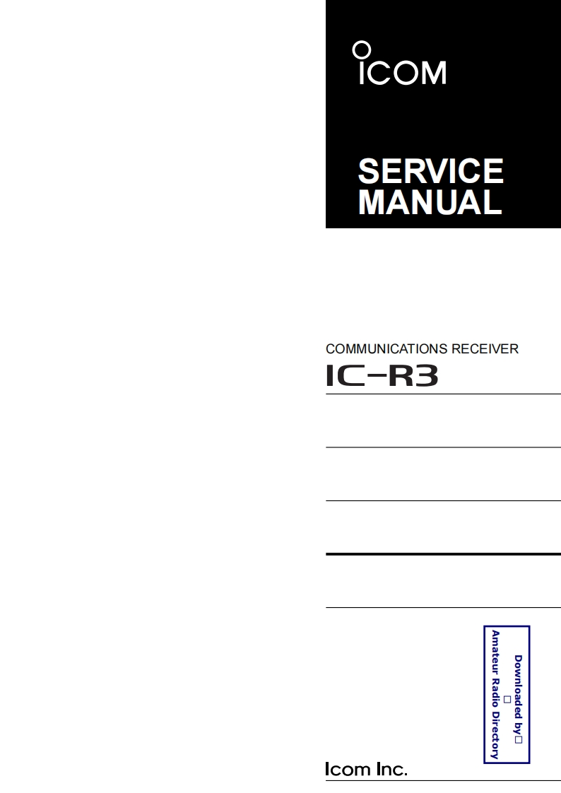 ICOM艾可慕IC-R3_serv维修手册含电器原理图
