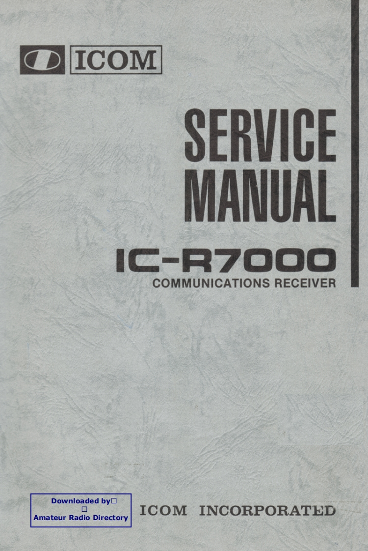 ICOM艾可慕IC-R7000_serv维修手册含电器原理图