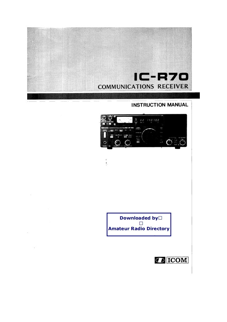 ICOM艾可慕IC-R70_user操作说明书手册