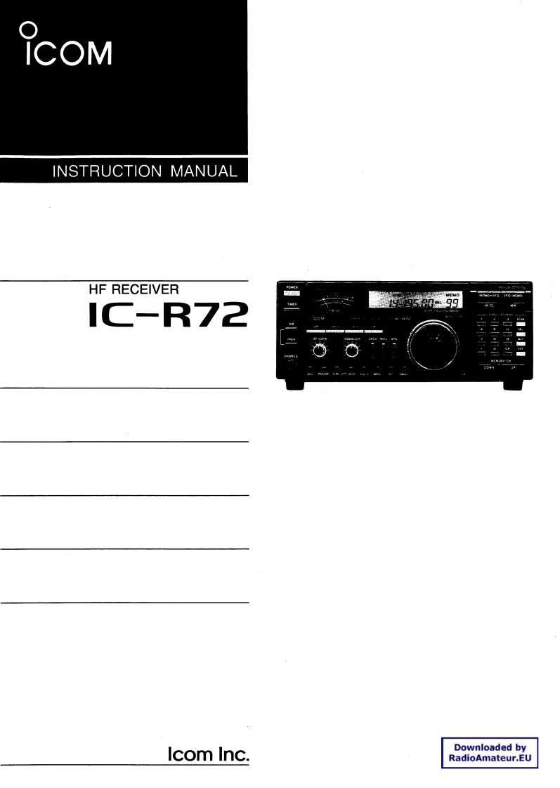ICOM艾可慕IC-R72_user操作说明书手册