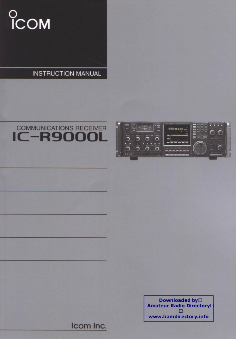 ICOM艾可慕IC-R9000L_user操作说明书手册