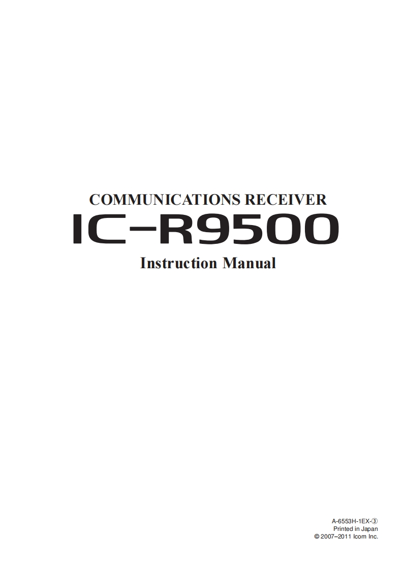 ICOM艾可慕IC-R9500_user操作说明书手册