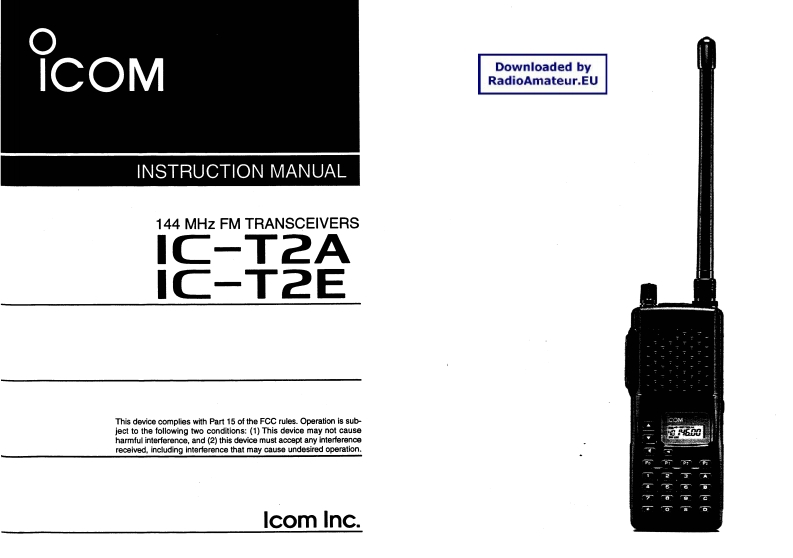 ICOM艾可慕IC-T2A_E_user操作说明书手册