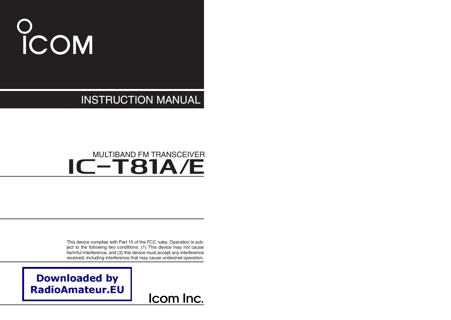 ICOM艾可慕IC-T81A_E_user操作说明书手册-找手册网