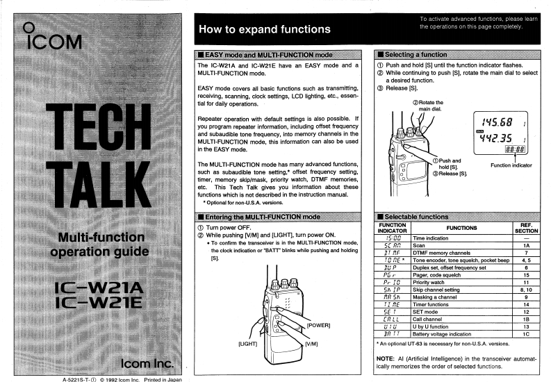 ICOM艾可慕IC-W21A_E_multi-fonction_guide