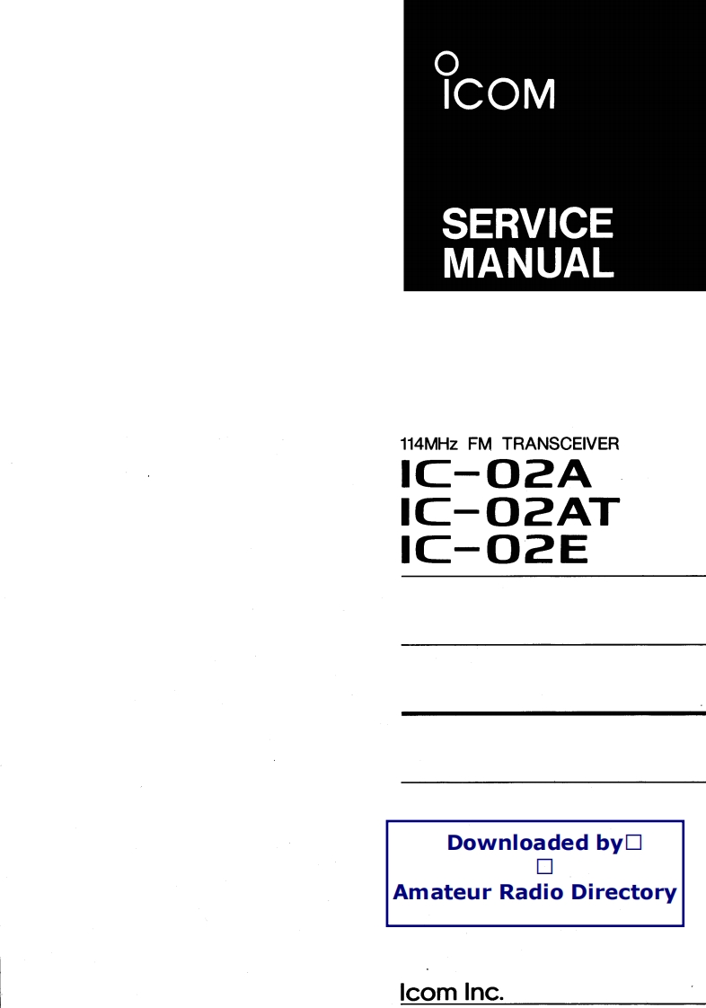 ICOM艾可慕IC02_serv维修手册含电器原理图