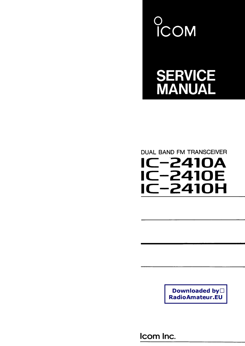 ICOM艾可慕IC2410_serv维修手册含电器原理图