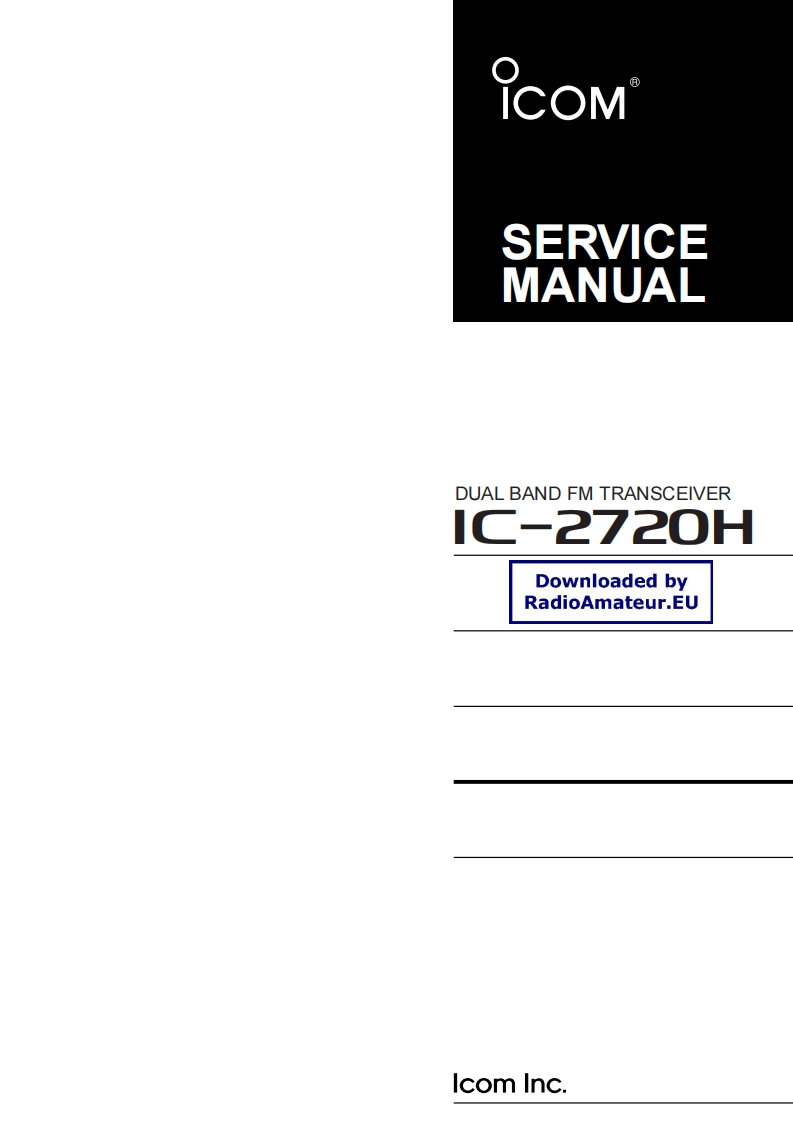 ICOM艾可慕IC2720H_serv维修手册含电器原理图