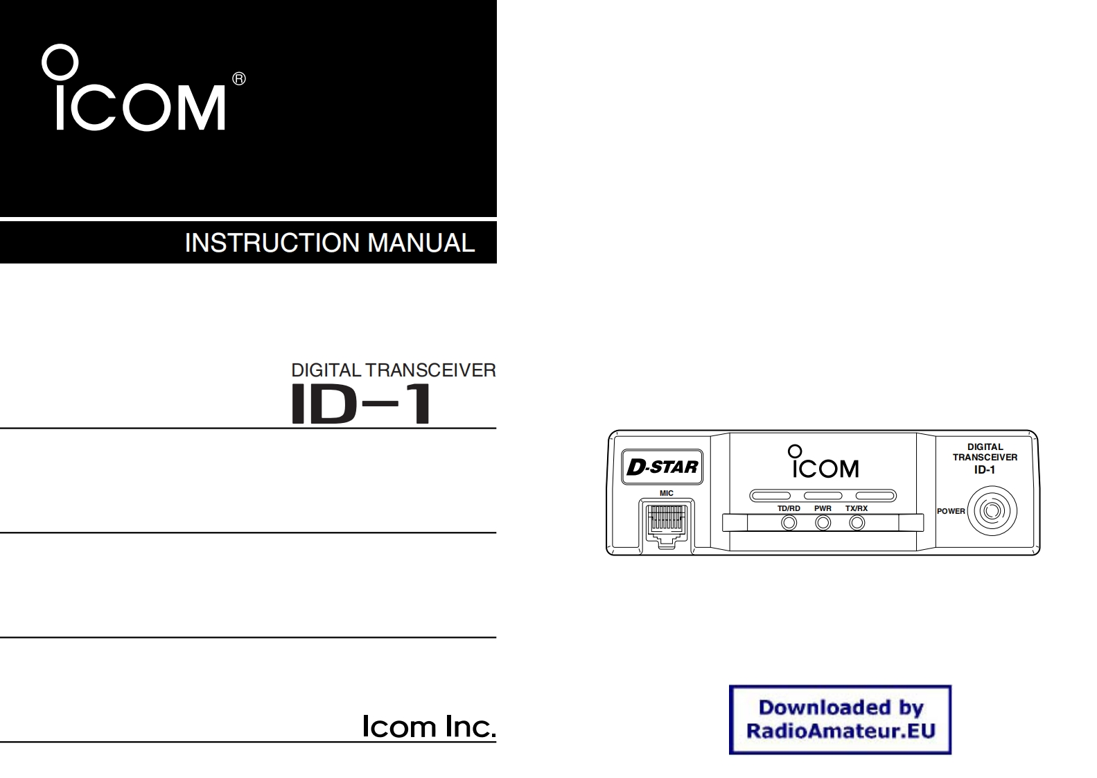 ICOM艾可慕ID-1_user操作说明书手册