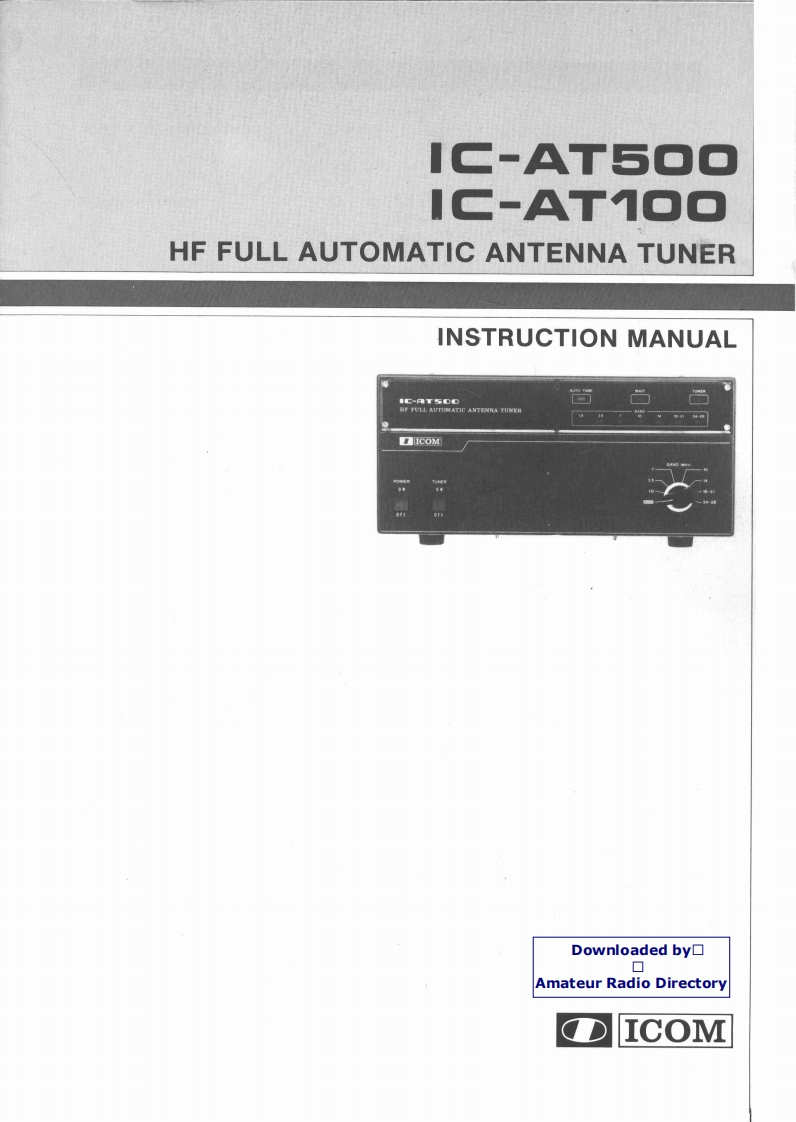 ICOM艾可慕Icom_AT-100_AT-500_user操作说明书手册