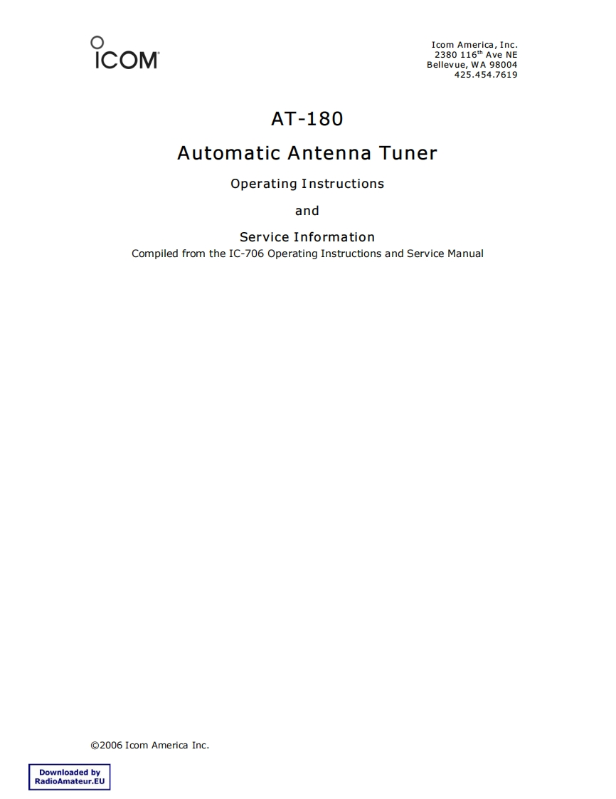 ICOM艾可慕Icom_AT-180_user操作说明书手册