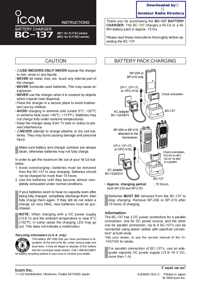 ICOM艾可慕Icom_BC-137_user操作说明书手册-找手册网