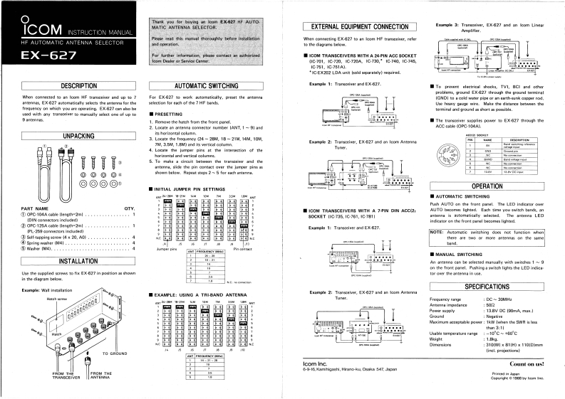 ICOM艾可慕Icom_EX-627_user操作说明书手册