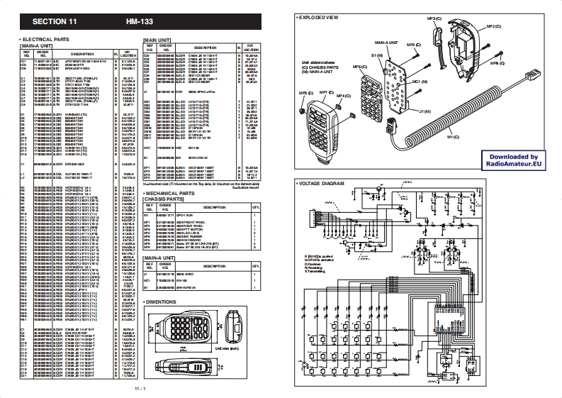 ICOM艾可慕Icom_HM-133_V_serv维修手册含电器原理图