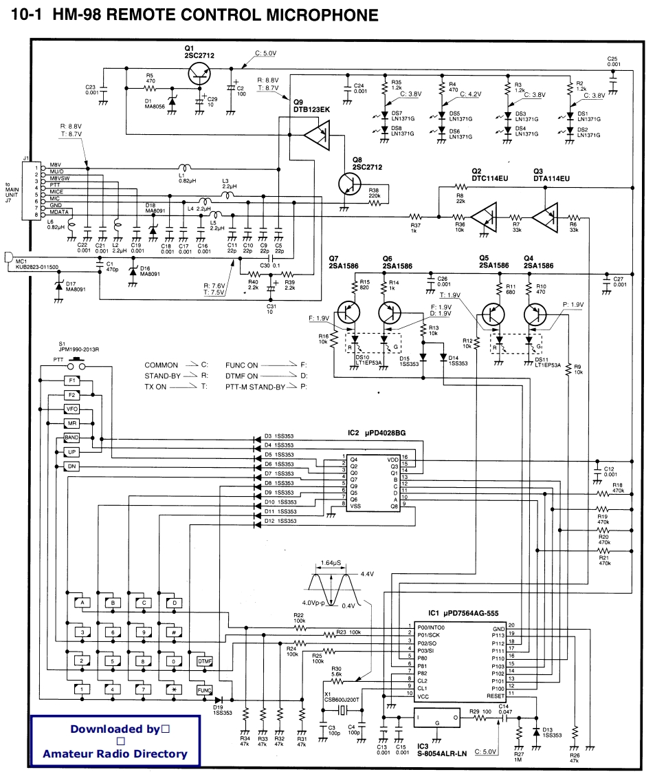 ICOM艾可慕Icom_HM-98_电器原理图
