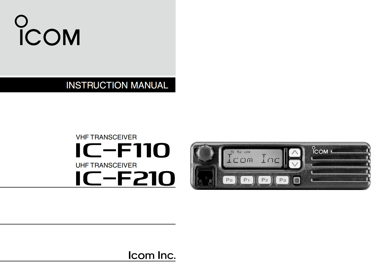 ICOM艾可慕Icom_IC-F110_IC-F210_user操作说明书手册