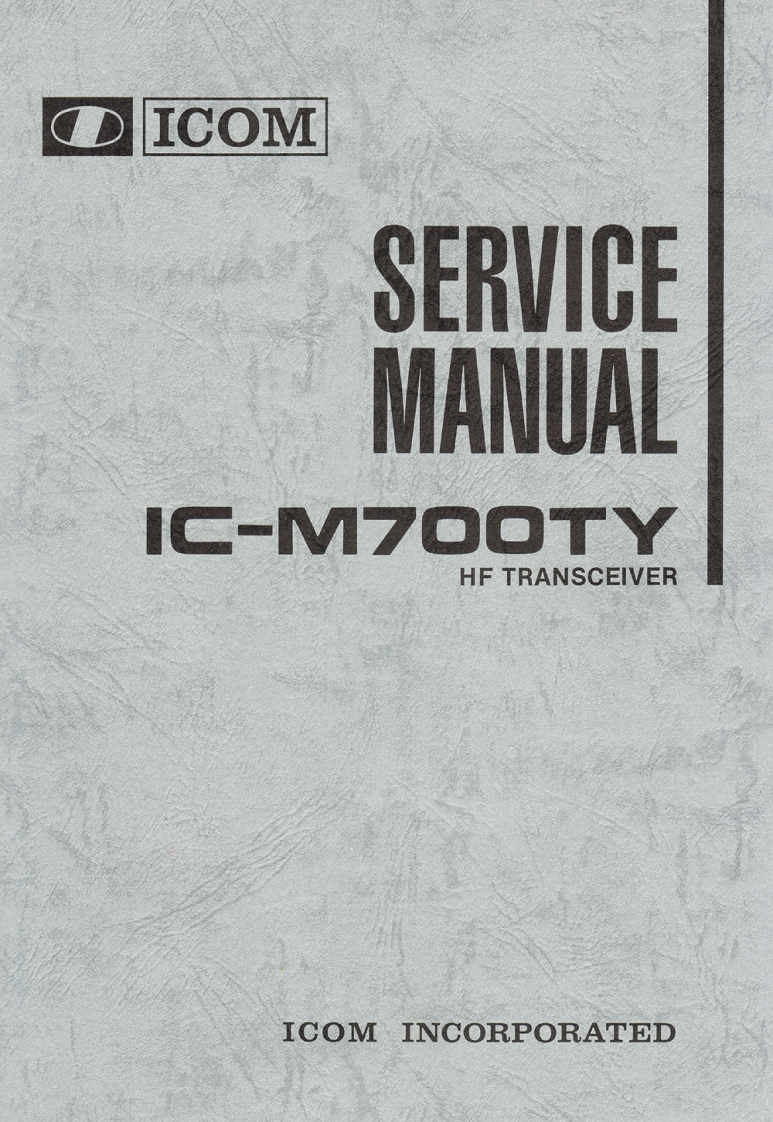 ICOM艾可慕Icom_IC-M700TY_serv维修手册含电器原理图