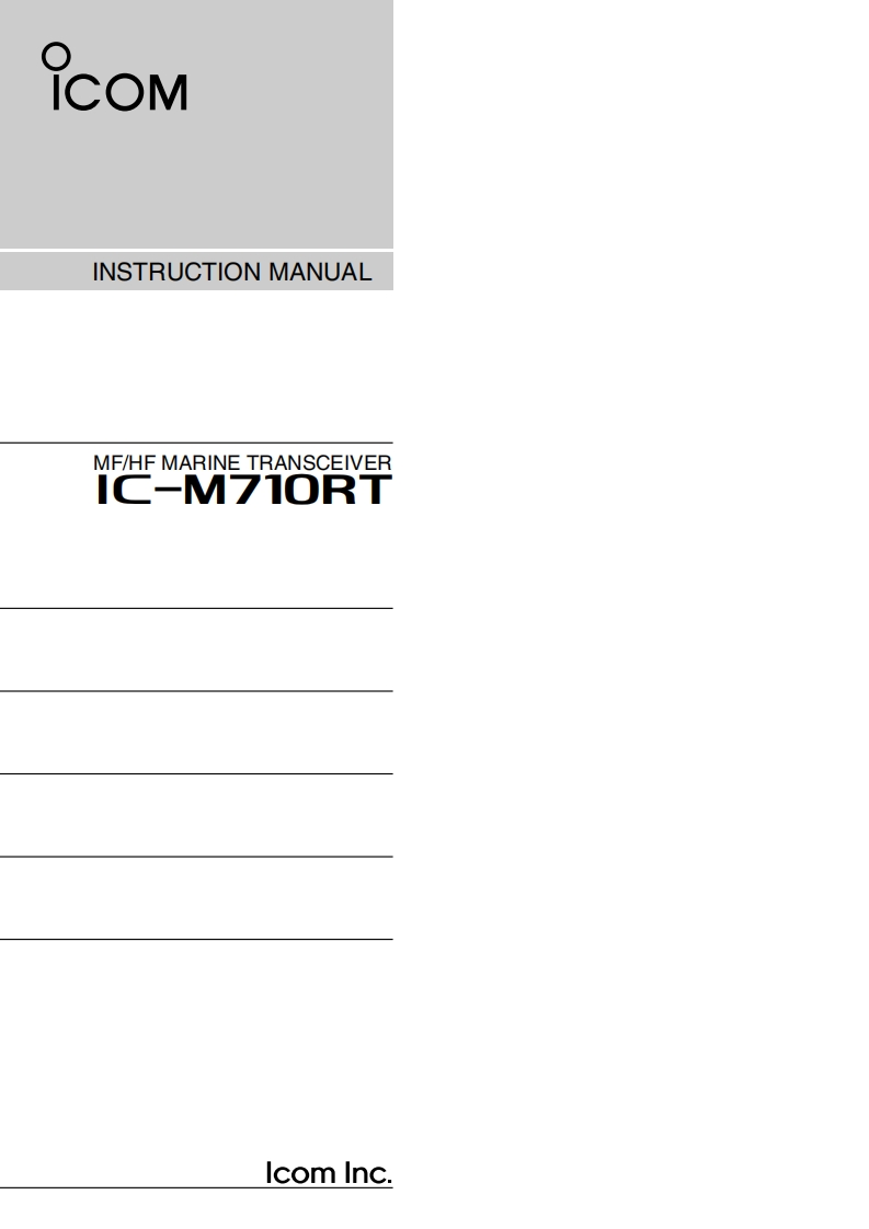 ICOM艾可慕Icom_IC-M710RT_user操作说明书手册