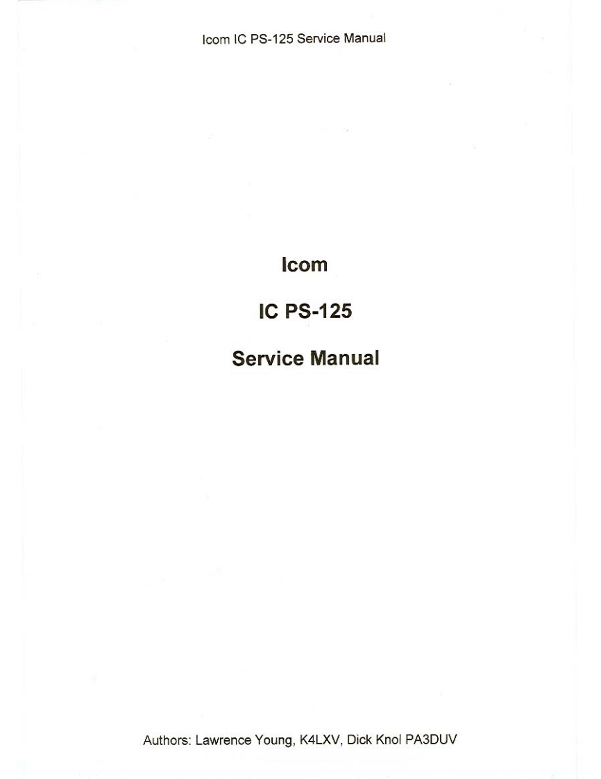 ICOM艾可慕Icom_IC-PS-125_serv维修手册含电器原理图