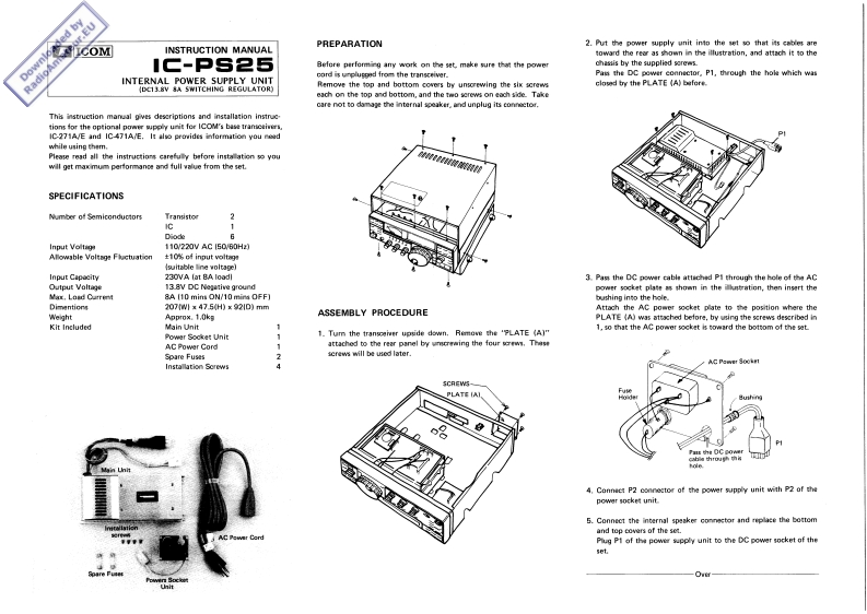 ICOM艾可慕Icom_IC-PS-25_user操作说明书手册