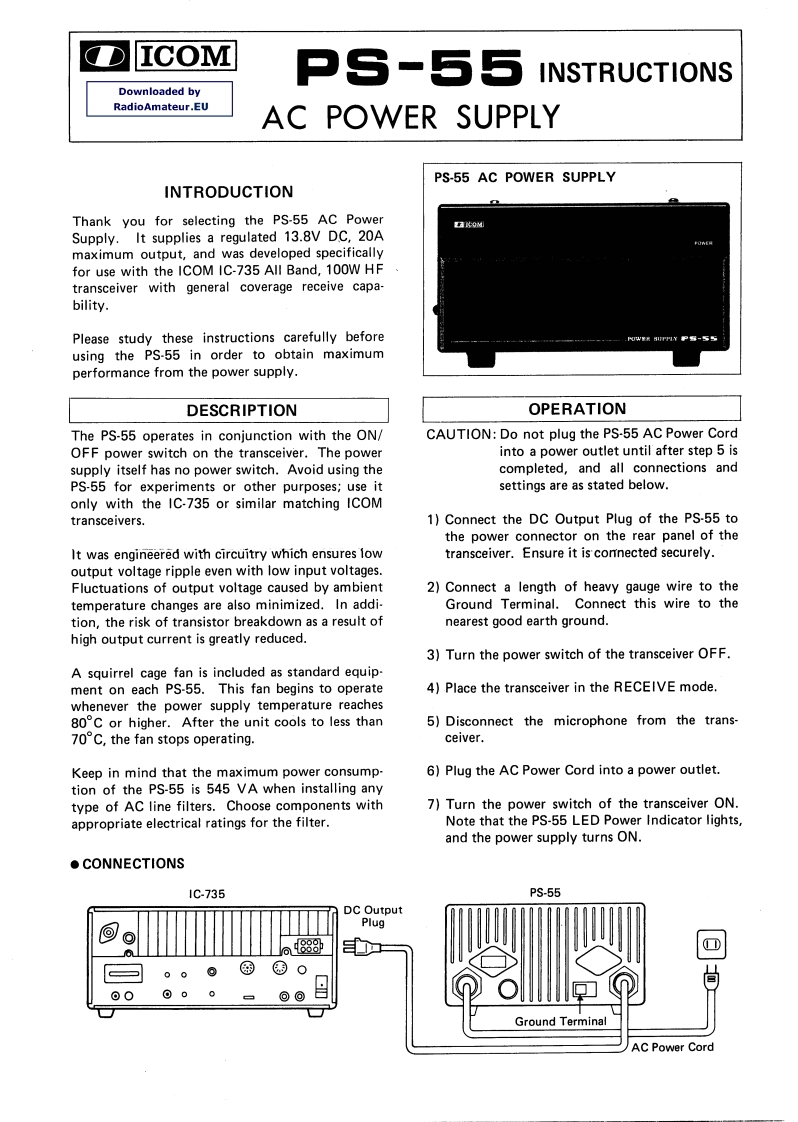 ICOM艾可慕Icom_IC-PS-55_user操作说明书手册