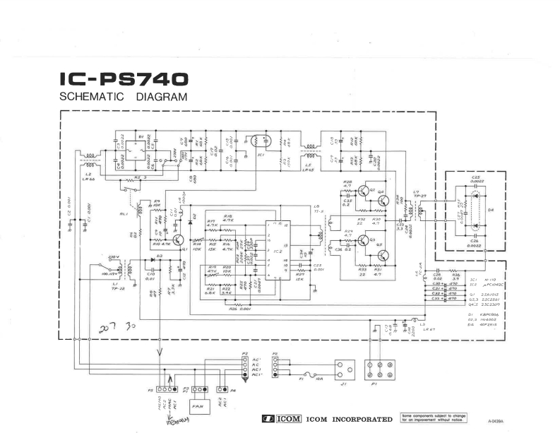 ICOM艾可慕Icom_IC-PS-740_电器原理图