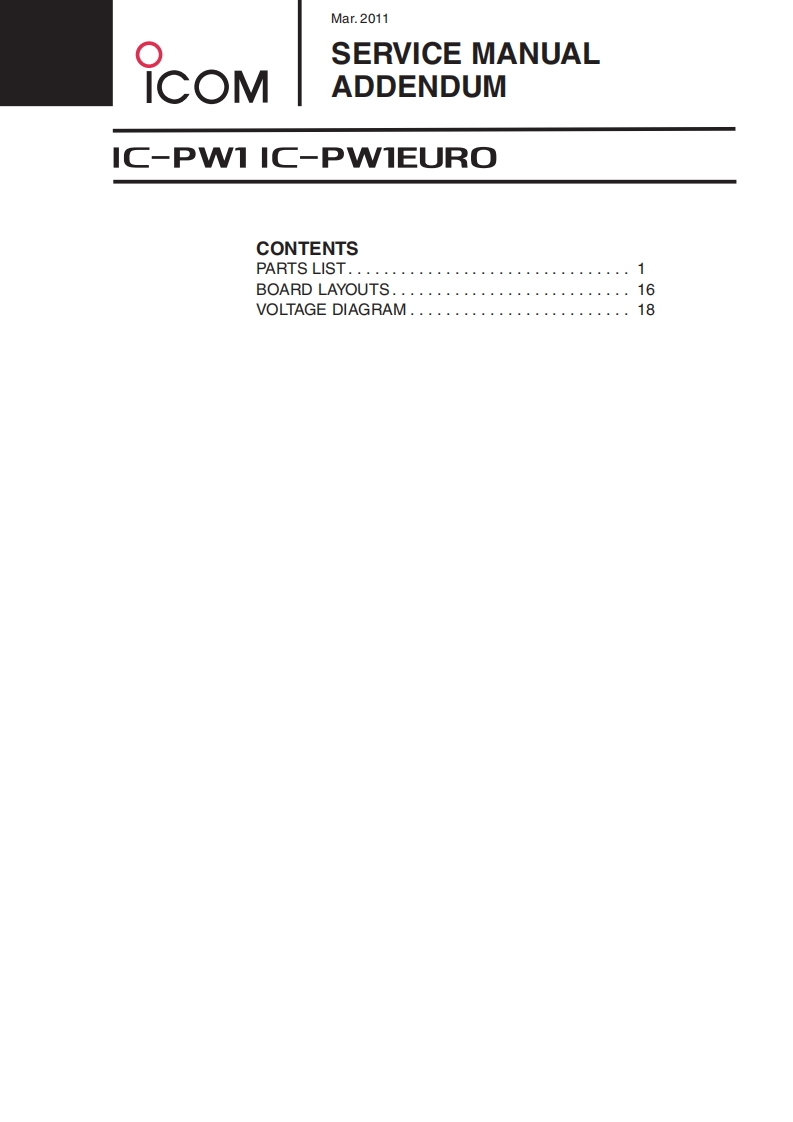 ICOM艾可慕Icom_IC-PW1_IC-PW1Euro_serv维修手册含电器原理图_2011