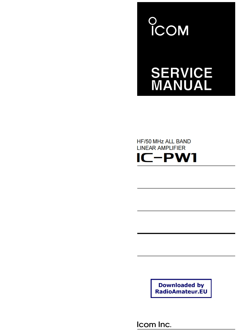 ICOM艾可慕Icom_IC-PW1_serv维修手册含电器原理图