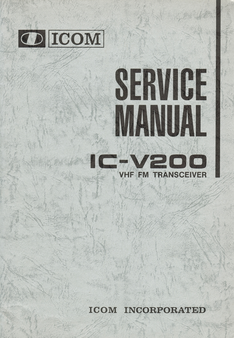 ICOM艾可慕Icom_IC-V200_serv维修手册含电器原理图
