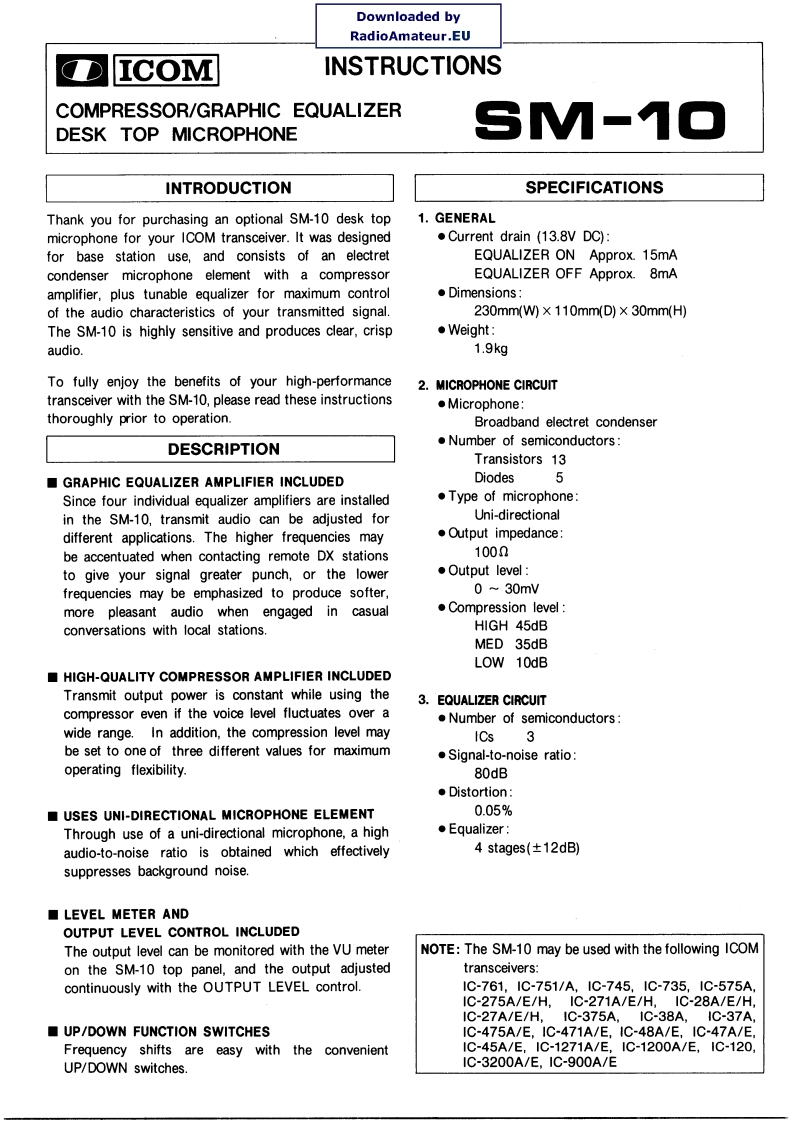 ICOM艾可慕Icom_SM维修手册含电器原理图-10_user操作说明书手册-找手册网