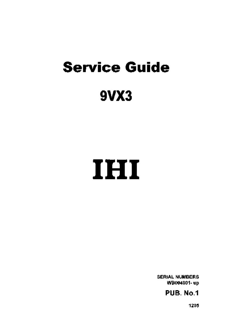 IHI-9VX3-Mini-Excavator-维修维护手册-PDF