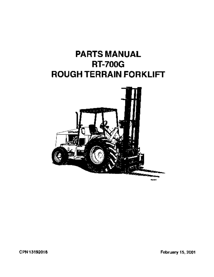 INGERSOLL-RAND-RT-708-G-Rough-Terrain-Forklift-零部件手册