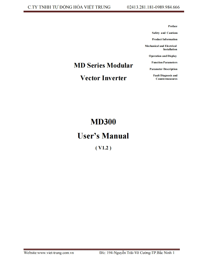 INOVANCE--MD300变频器操作说明书手册