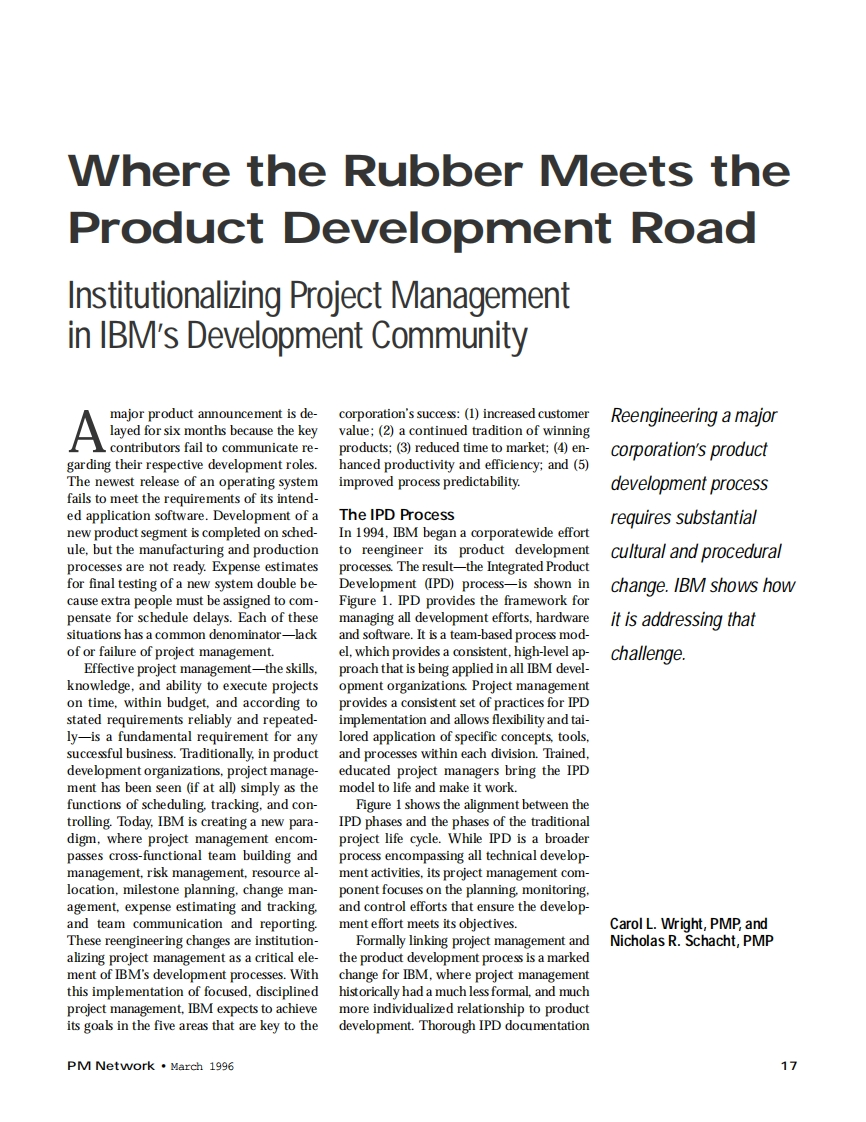 INSTITUTIONALIZING-PROJECT-MANAGEMENT-AT-IBM