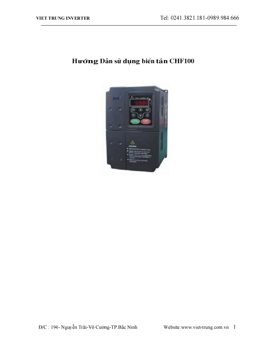 INVT--CHF100变频器操作说明书手册