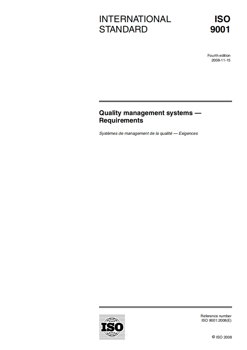 ISO9001：2008英文版标准