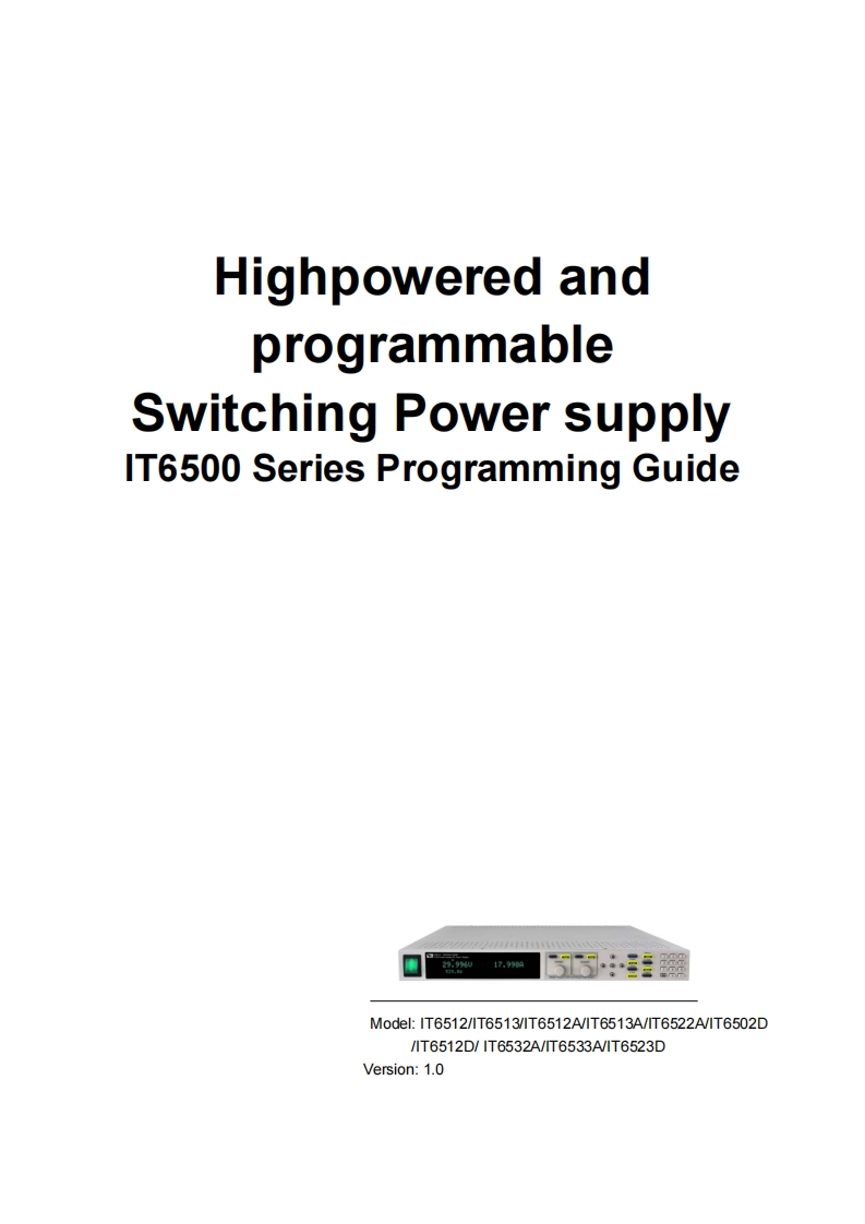 ITECH_IT6500_编程操作说明书手册