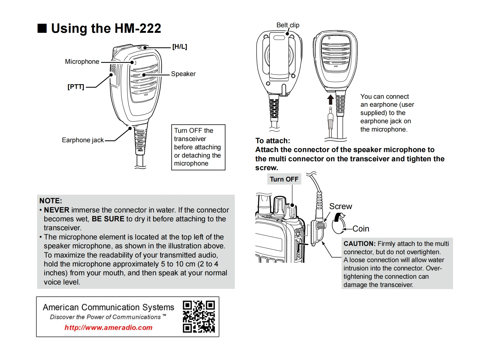 Icom-HM-222-user-manual