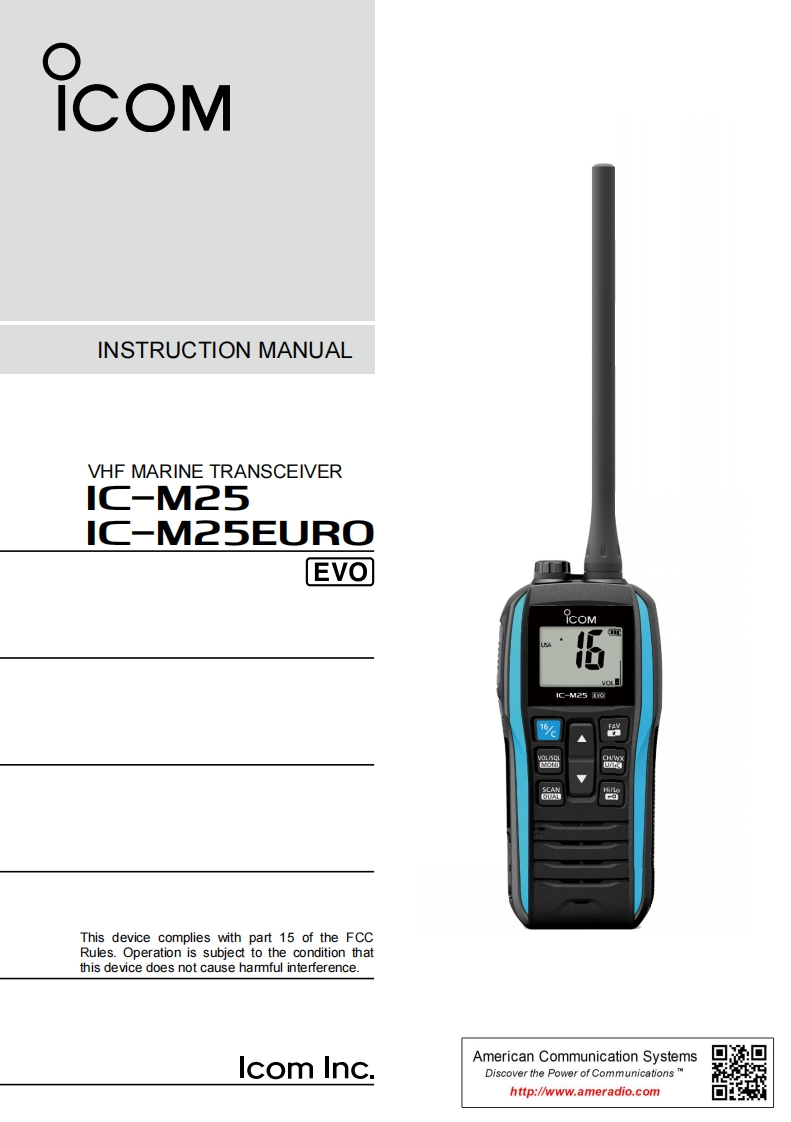 Icom-IC-M25-EVO-操作说明书手册