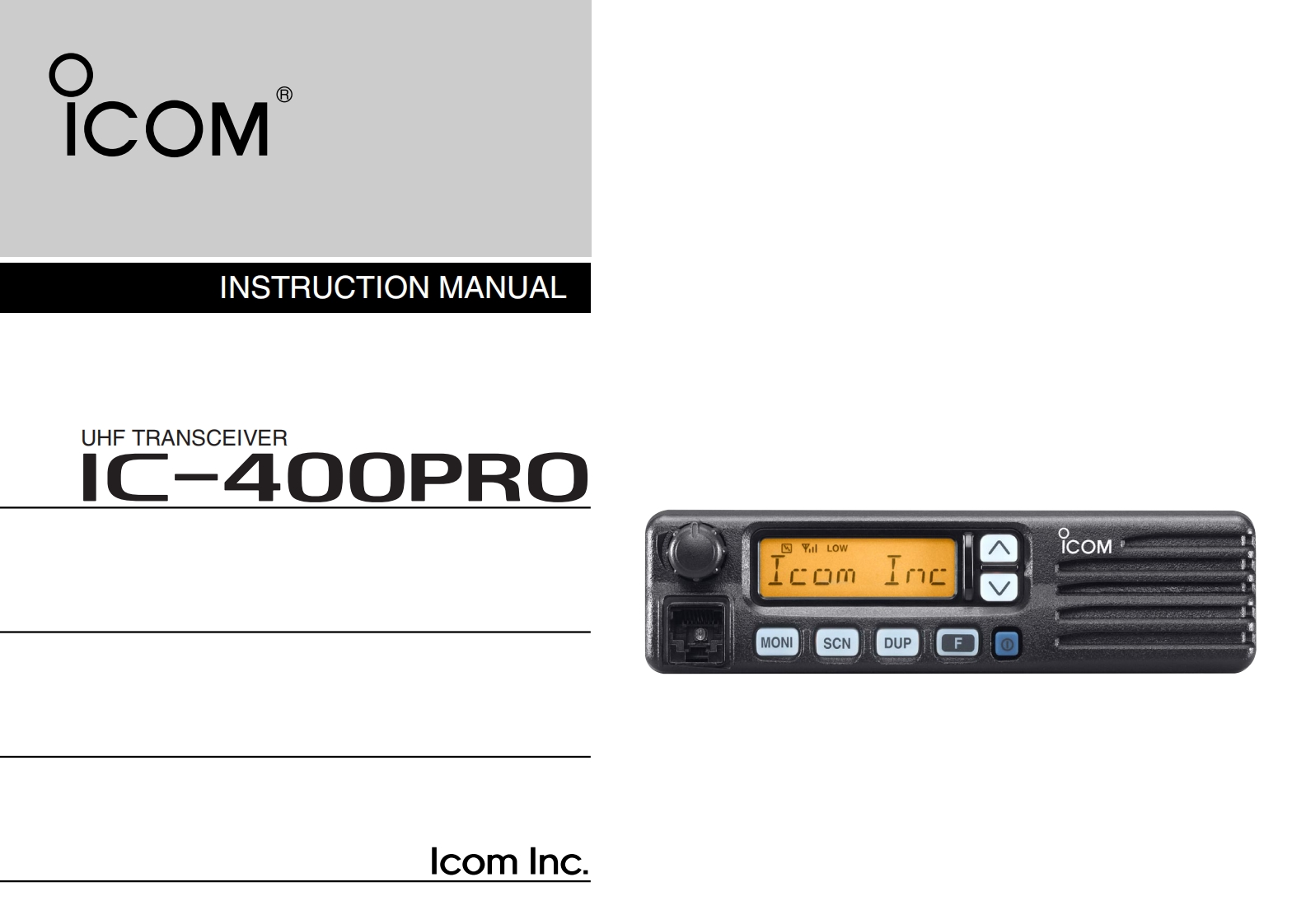 Icom_IC-400Pro_使用说明书手册