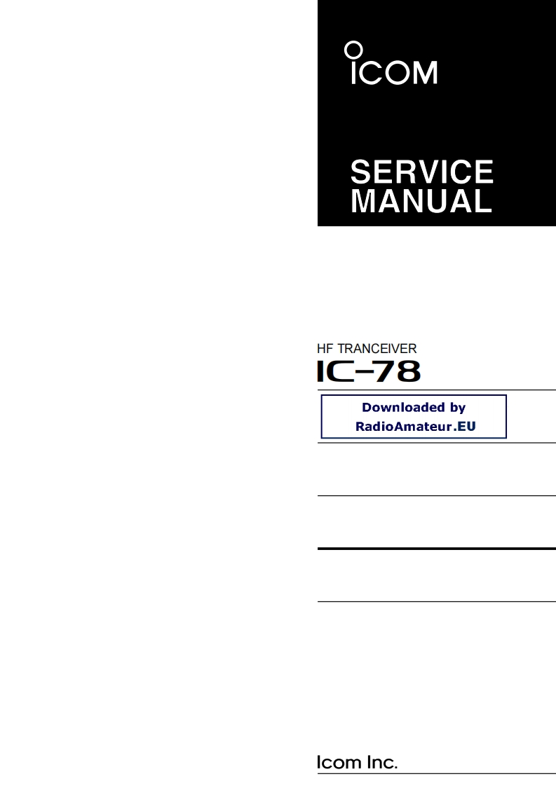 Icom_IC-78_维修维护电器原理图手册