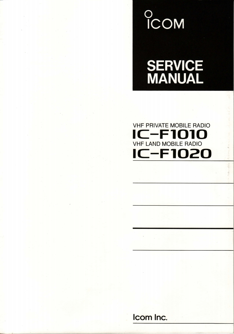 Icom_IC-F1020_service_manual维修电器原理图手册