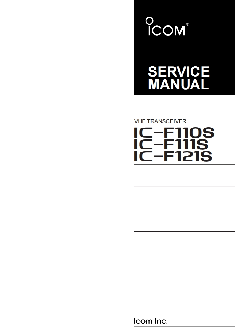 Icom_IC-F110S_IC-F111S_IC-F121S_IC-F210S_IC-F211S_IC-F221S_维修维护电器原理图手册