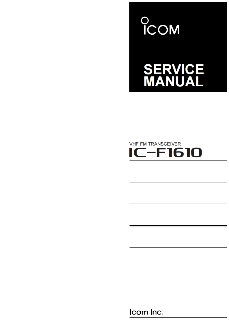 Icom_IC-F1610_维修维护电器原理图手册_1998