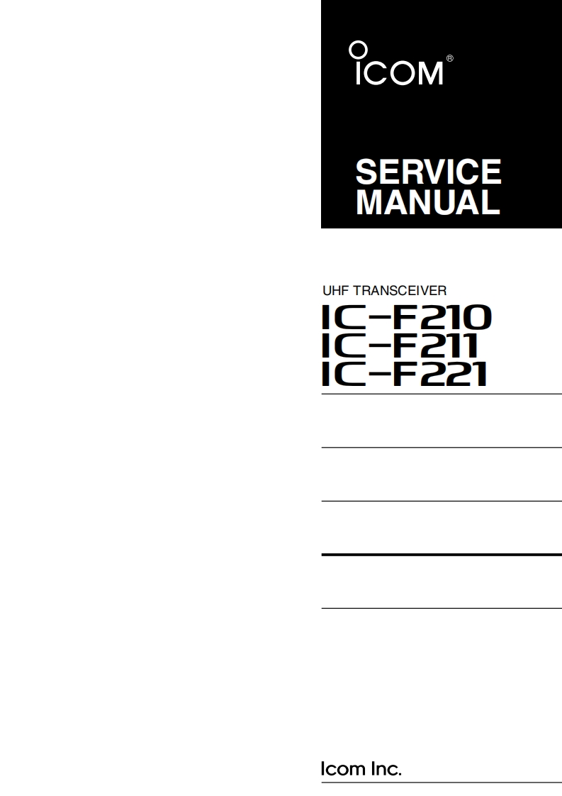 Icom_IC-F210_IC-F211_IC-F221_维修维护电器原理图手册_2003