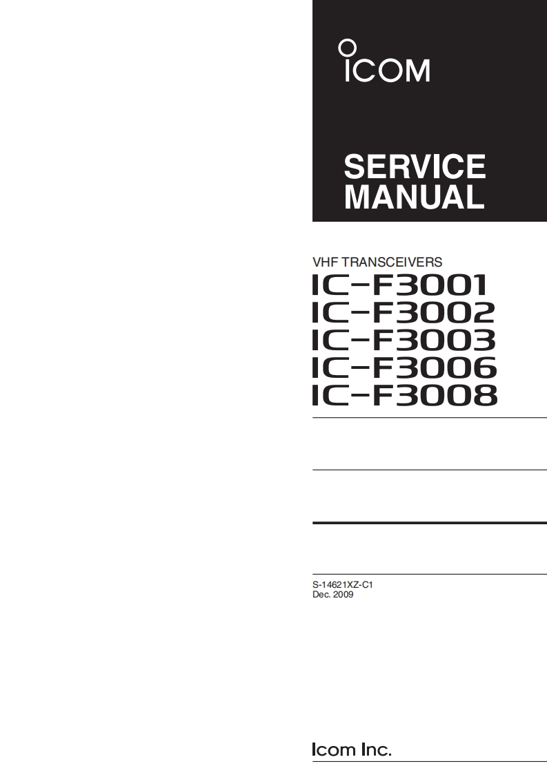 Icom_IC-F3001_IC-F3002_IC-F3003_IC-F3006_IC-F3008_维修维护电器原理图手册_2009